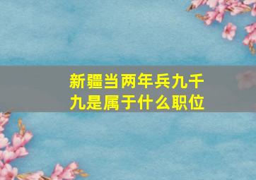 新疆当两年兵九千九是属于什么职位