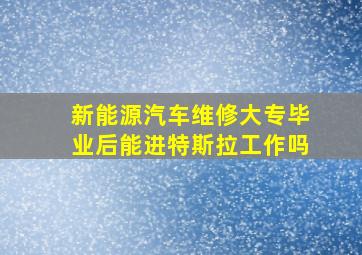 新能源汽车维修大专毕业后能进特斯拉工作吗