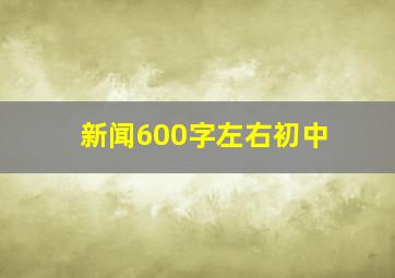 新闻600字左右初中