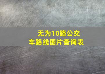 无为10路公交车路线图片查询表