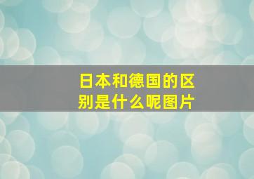 日本和德国的区别是什么呢图片