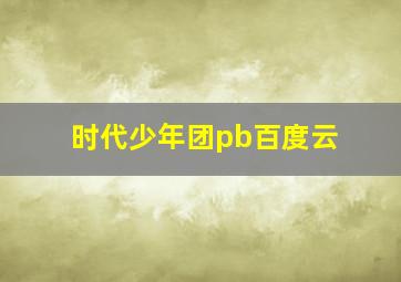 时代少年团pb百度云