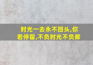 时光一去永不回头,你若停留,不负时光不负卿