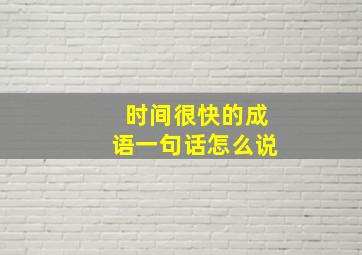 时间很快的成语一句话怎么说