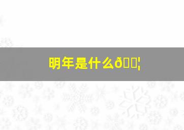 明年是什么🐦