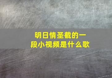 明日情圣截的一段小视频是什么歌