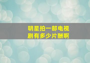 明星拍一部电视剧有多少片酬啊