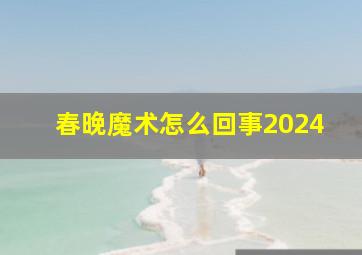 春晚魔术怎么回事2024