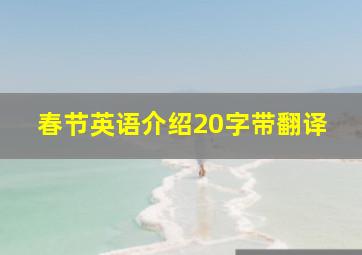 春节英语介绍20字带翻译