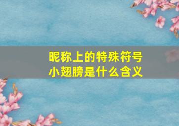 昵称上的特殊符号小翅膀是什么含义