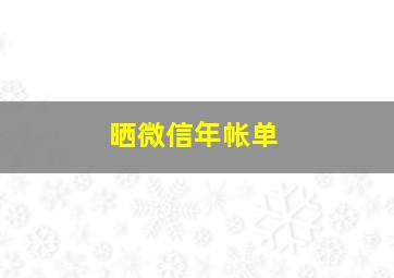 晒微信年帐单