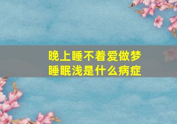 晚上睡不着爱做梦睡眠浅是什么病症