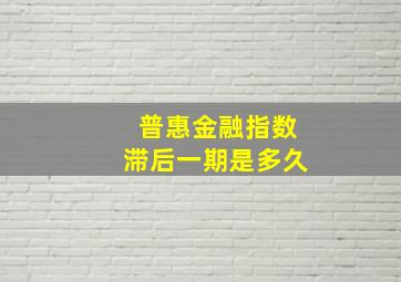 普惠金融指数滞后一期是多久