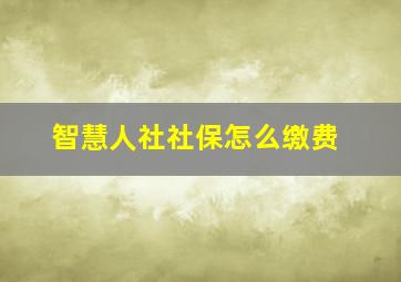 智慧人社社保怎么缴费