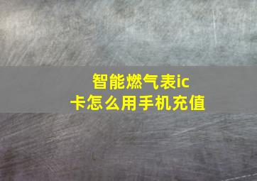 智能燃气表ic卡怎么用手机充值