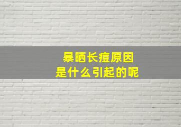 暴晒长痘原因是什么引起的呢