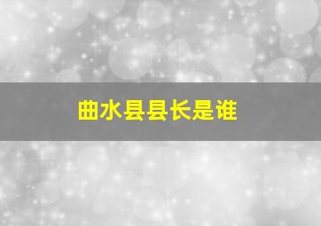 曲水县县长是谁