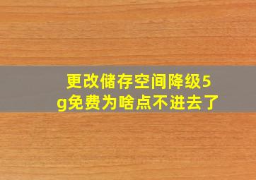 更改储存空间降级5g免费为啥点不进去了