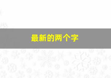 最新的两个字