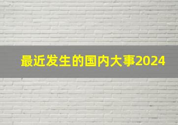 最近发生的国内大事2024