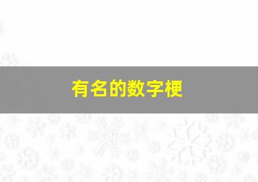 有名的数字梗