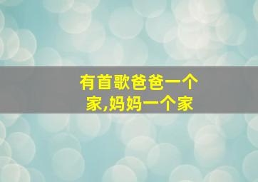 有首歌爸爸一个家,妈妈一个家