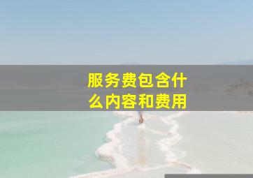 服务费包含什么内容和费用