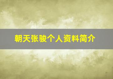 朝天张骏个人资料简介