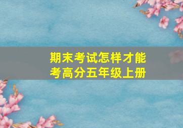 期末考试怎样才能考高分五年级上册