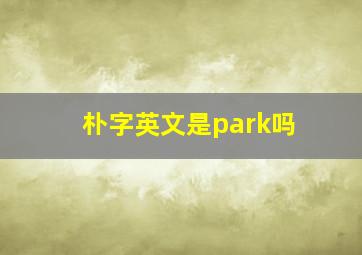 朴字英文是park吗