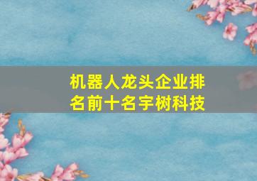 机器人龙头企业排名前十名宇树科技