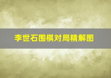 李世石围棋对局精解图