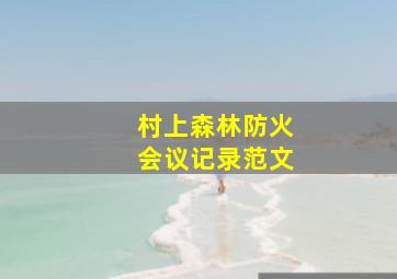 村上森林防火会议记录范文