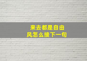 来去都是自由风怎么接下一句