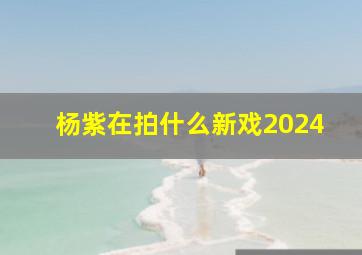 杨紫在拍什么新戏2024