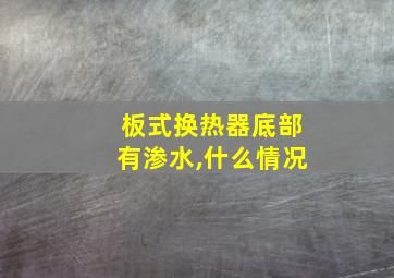 板式换热器底部有渗水,什么情况