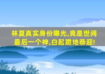 林夏真实身份曝光,竟是世间最后一个神,白起跪地恭迎!