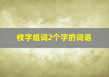 枝字组词2个字的词语