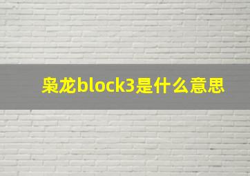 枭龙block3是什么意思