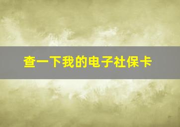 查一下我的电子社保卡