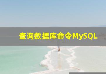 查询数据库命令MySQL