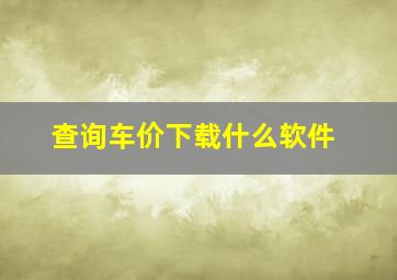 查询车价下载什么软件