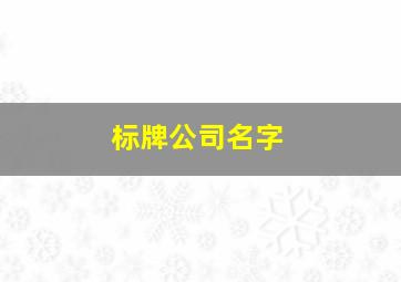 标牌公司名字