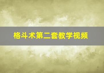 格斗术第二套教学视频