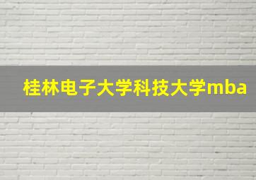 桂林电子大学科技大学mba