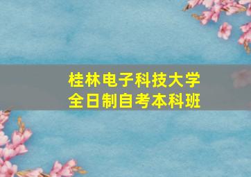 桂林电子科技大学全日制自考本科班