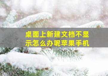 桌面上新建文档不显示怎么办呢苹果手机