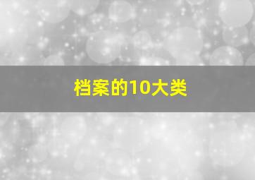 档案的10大类