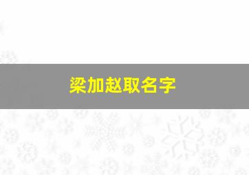 梁加赵取名字