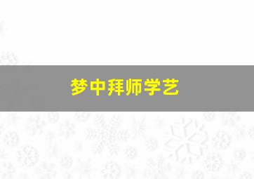 梦中拜师学艺